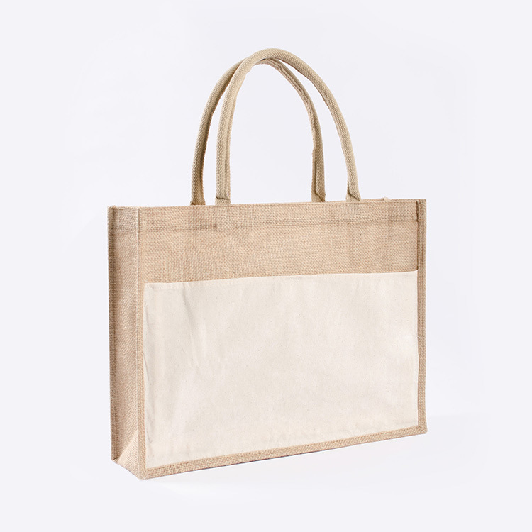 Wholesale Large Blank Ready-Made Jute Tote Bags Custom Cotton Jute Bags Burlap Shopping Tote Bags