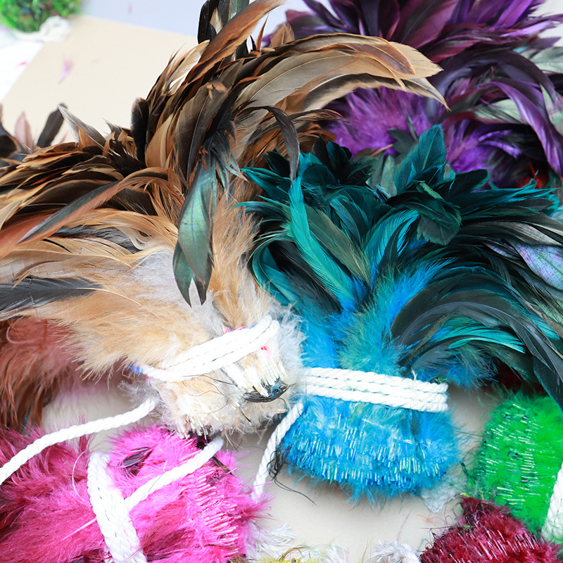 Picture of in stock 50 6-8 inch natural purple swimming feather chicken feather diy handmade accessories shooting props clothing accessories