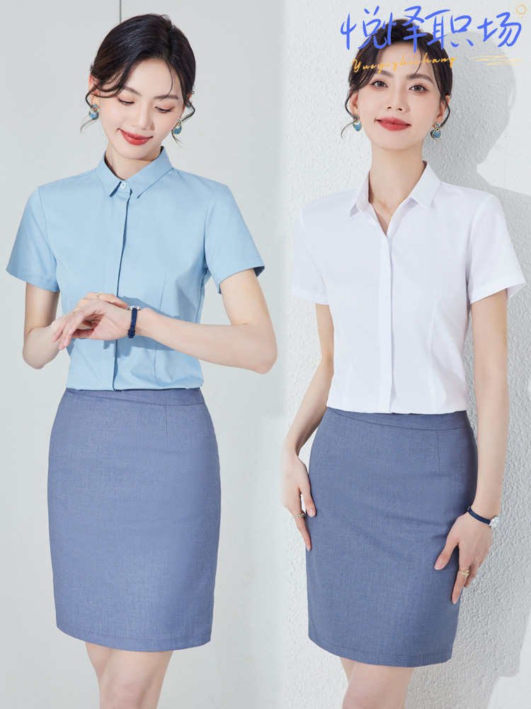 Flight Attendants Interview Uniform Shirt Women's Dress Stewardess Professional suit White Shirt Work Clothes Art Examination Clothing Skirt