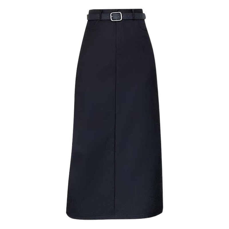 2024 spring and autumn high-end suit skirt draping high waist slimming cover all-match split sheath A- line dress