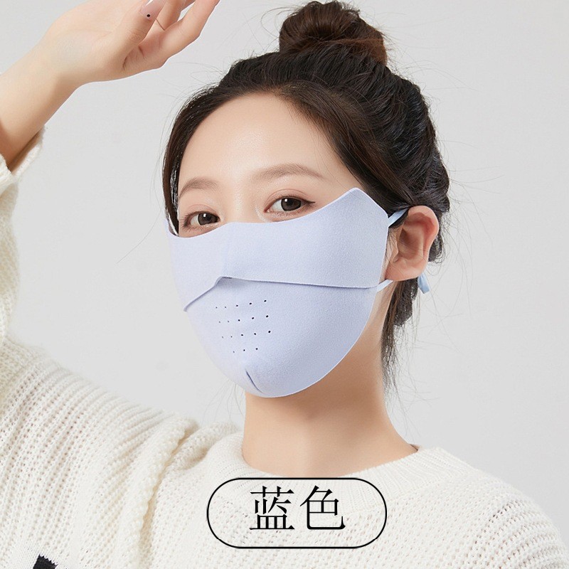 Picture of Sunscreen Mask Women's Anti-ultraviolet Summer Black Sunshade Full Face Mask Ice Silk Thin Breathable Eye Corner Stereo