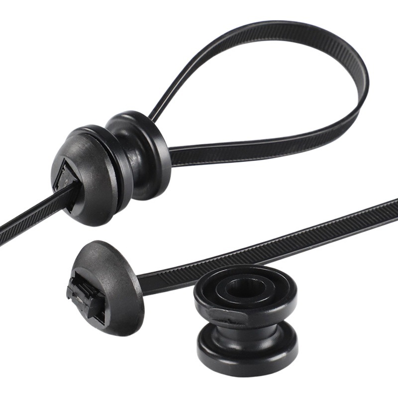 Car substrate cable tie harness fixed round positioning latch mushroom head nylon car rivet cable tie wholesale