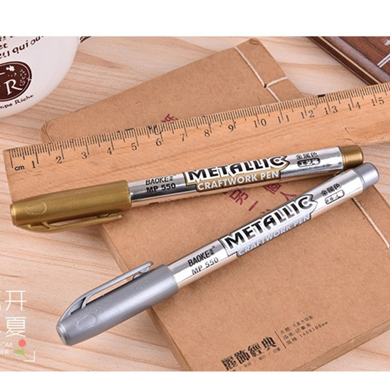 Baoke MP550 Metallic Craft Pen Gold Silver Marker Sign-in Signature Pen Greeting Card Photo Album Metal Pen