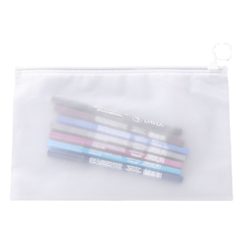 Spot Beauty Jewelry Frosted Pe Pull Ring Bag Transparent Ring Zipper Travel Packaging Storage Bag Ziplock Bag