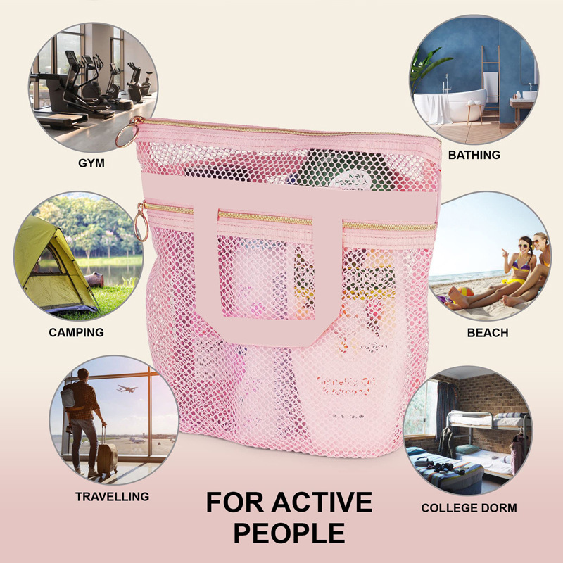 Picture of Cross-Border Visual Mesh Bathroom Toiletry Bag Cosmetic Bag Travel Portable Beach Bag Children's Toy Storage Bag