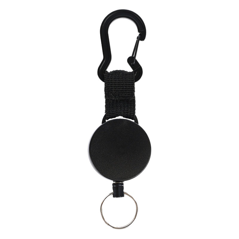 Outdoor mountaineering buckle creative stainless steel wire rope key chain anti-loss anti-theft key chain rebound retractable easy to pull