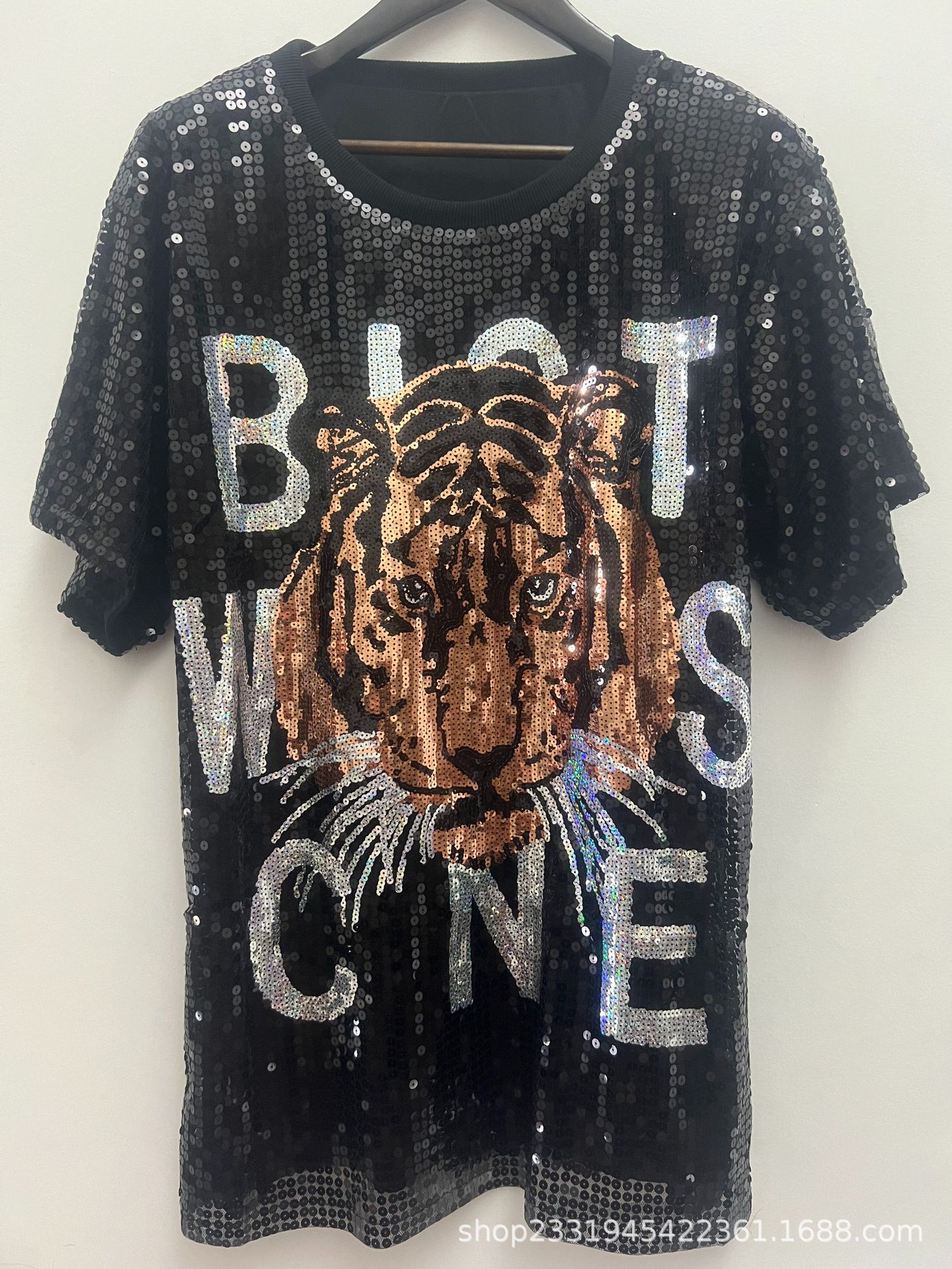 Tiger Head Hong Kong Style T-Shirt Women's Short-Sleeved Versatile Trendy Loose 2025 Spring and Summer European Large Version Long Top Summer Wear