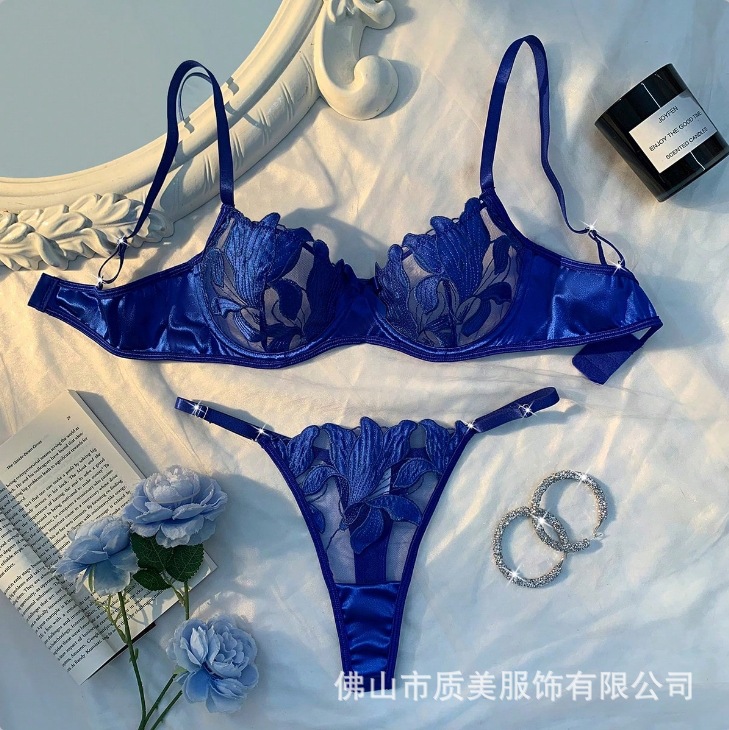 Picture of Europe and the United States small fresh flower embroidery sexy underwear sexy bra Amazon sexy suit ladies 23171