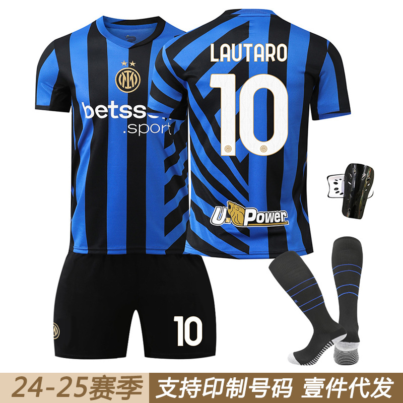 2425 Inter Milan home football uniform suit 10 Lautaro 9 Thuram 23 Barrera jersey