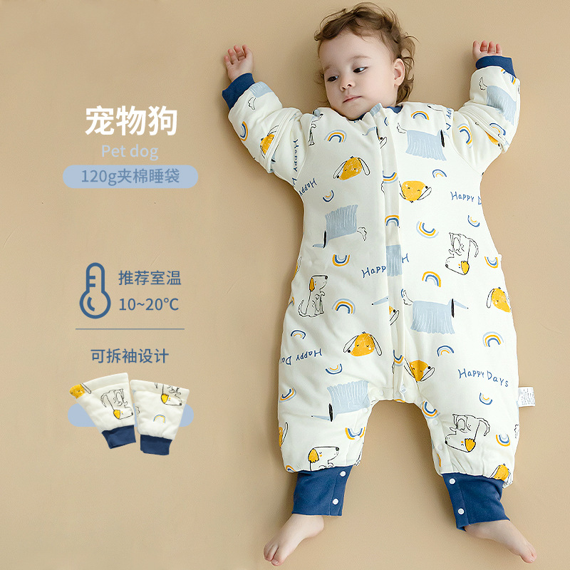 Picture of Sleeping bag baby autumn and winter thickened cotton children's cotton sleeping bag split leg baby kindergarten air-conditioned room Anti-kick quilt