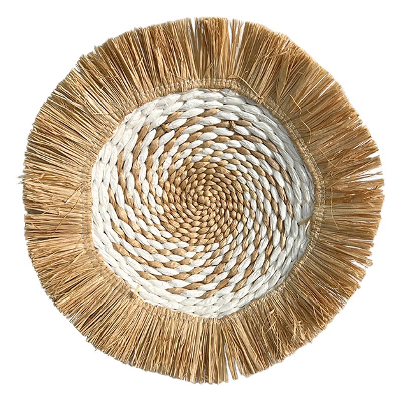 Nordic style raffia fringe wall decoration cattail hanging art hanging decoration B & B bedroom Creative straw wall decoration wall hanging