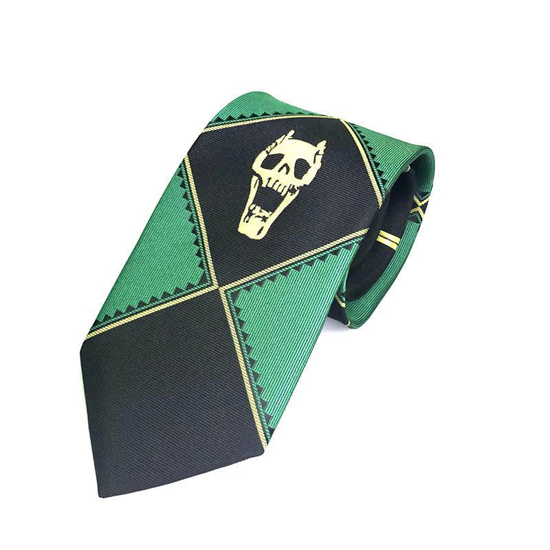 Picture of Japanese Version of Jojo Tie Wonderful Adventure Cos Kira Yoshikage Skull Black Gray Purple Anime Tie Peripherals