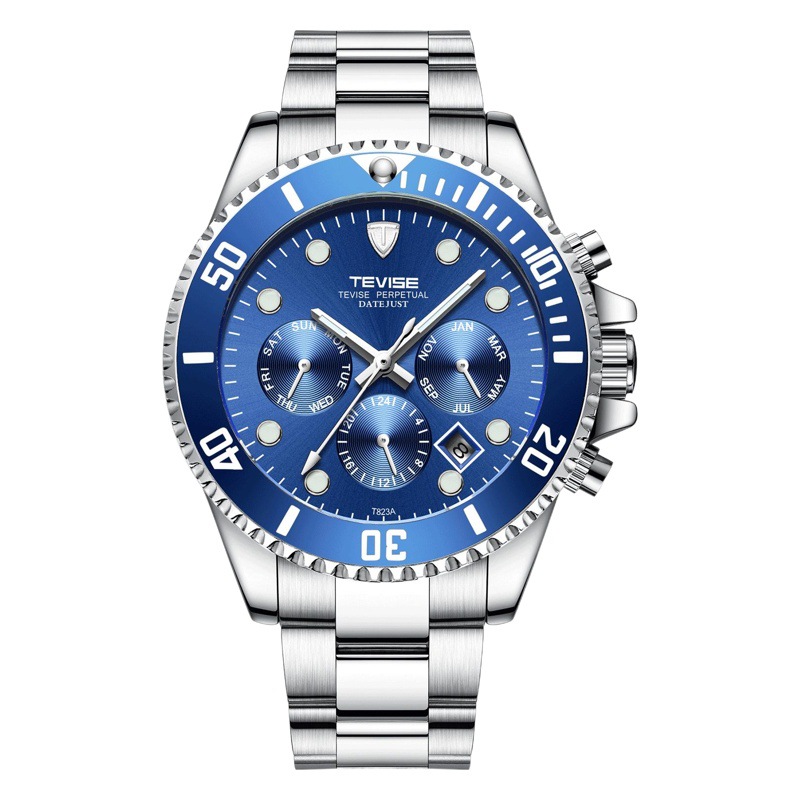 Tevise T823 Six-Pin Fashionable Men's Watch Fully Automatic Mechanical Waterproof Men's Business Watch