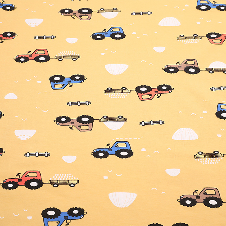 Picture of 130g cotton jersey printed class a combed single-sided cotton printed fabric spring and summer baby pajamas t-shirt fabric