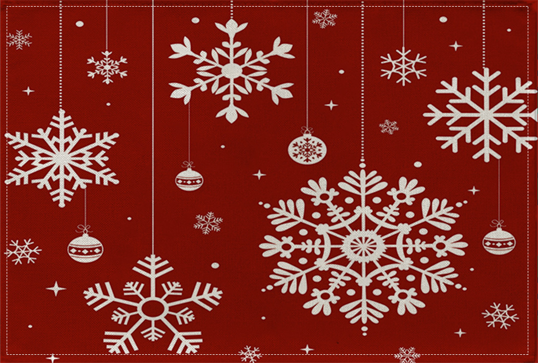 Picture of Christmas Placemat Scandinavian Style English Letter Napkin Western Restaurant Tablecloth Single Layer Linen Insulation Mat Table Mat