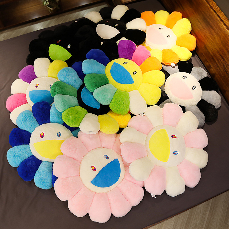 Internet Celebrant Colorful Sunflower Doll Cushion Plush Toy Office Chair Cushion Bay Window Floor Mat Cushion Decorations