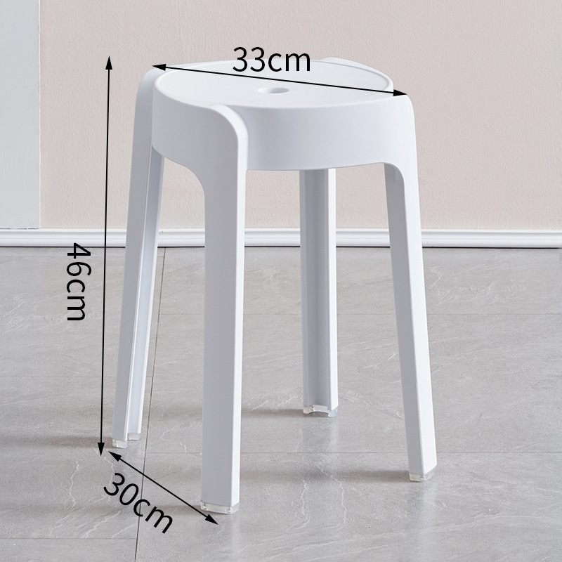 Picture of High Mature Plastic Stool Thickened Square Circle Backrest Home Dining Table Plastic Stool Dengzi Windmill Simple Bench Nordic Living Room