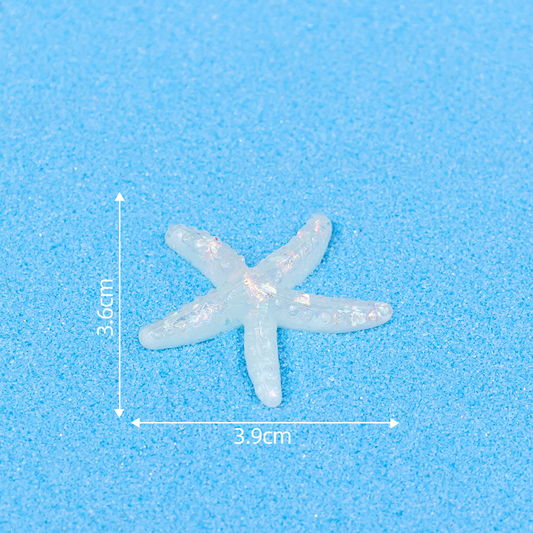 Picture of Crystal Starfish Shell Seascape Accessories Micro Landscape Resin DIY Mini Flat Ornaments Mobile Phone Case Jewelry