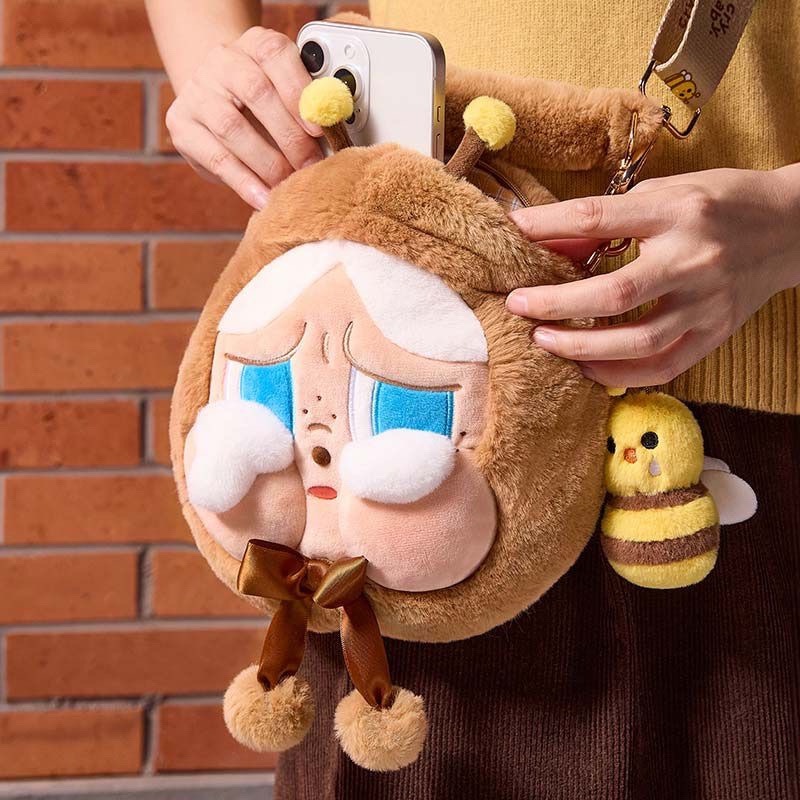New Style Plush Cute Bee Big Head Bag Children's Girl's Fresh All-match Backpack Doll Pendant Grab Doll