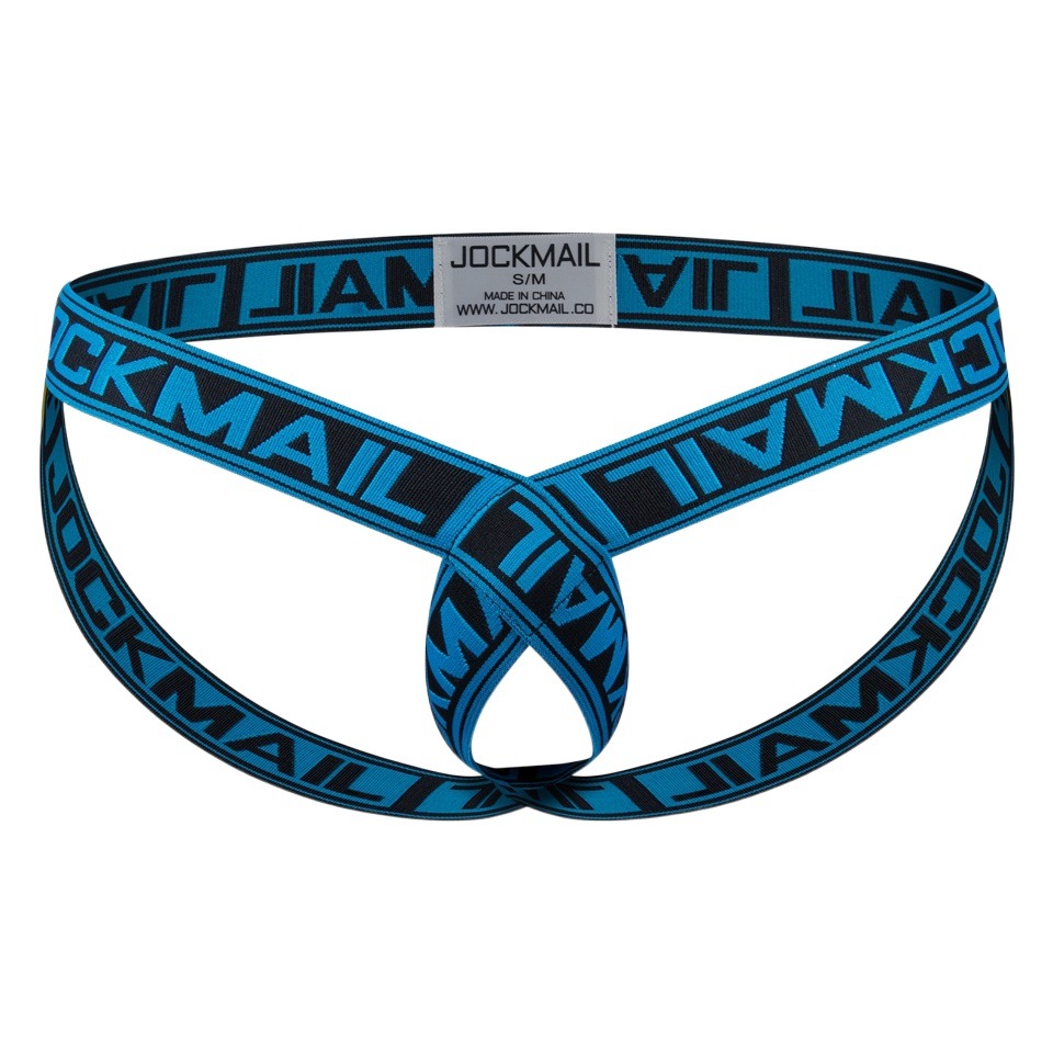 JOCKMAIL Men's Underwear Sexy Men's Double Gongs Hip-lifting Hollow Rings Sexy Gongs Letter Trendy Men