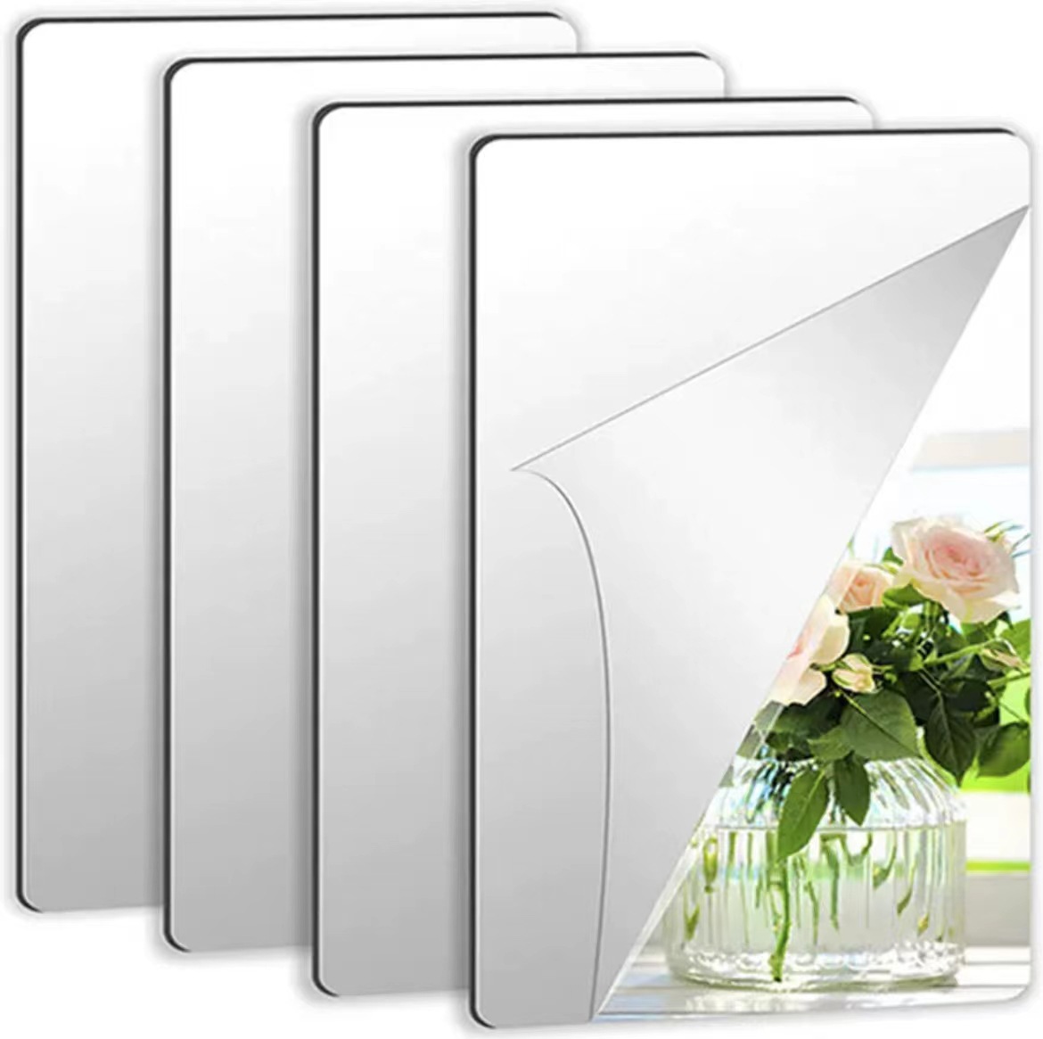 Acrylic Mirror Wholesale Bedroom Bathroom Wall Stickers Soft Mirror Self-adhesive Dressing Makeup Mirror Home Decorative Mirror