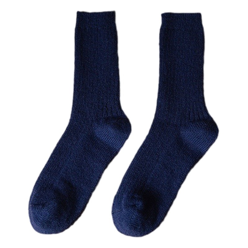 Autumn and winter New Deer plush ladies socks plus velvet padded warm Terry socks Klein blue loose soft pile socks