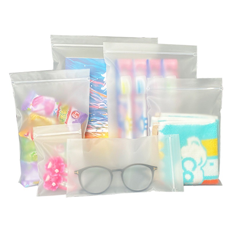 In stock CPE frosted bag clothing underwear socks storage packaging ziplock bag transparent frosted bone patch bag cartilage bag