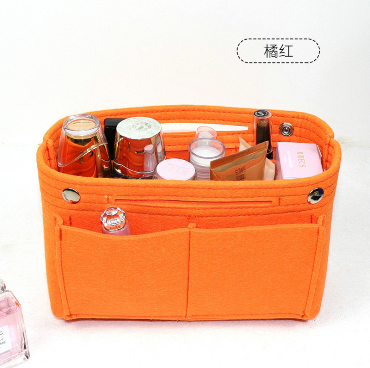 Picture of Factory wholesale felt cosmetic bag multi-functional Women's Travel liner bag large capacity felt snap storage bag