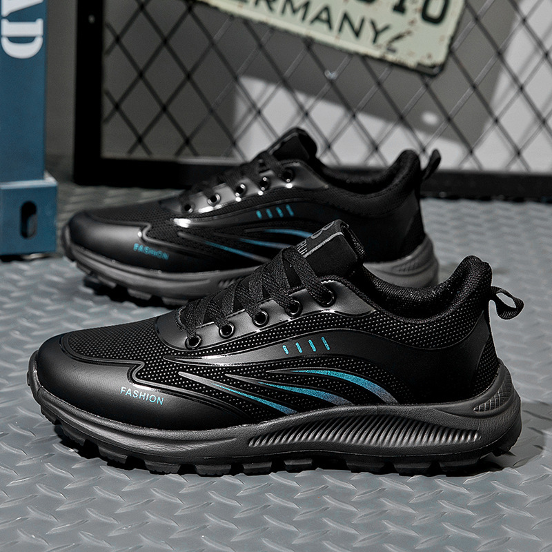 New Men's Shoes 2024 Autumn and Winter Leather Men's Fashion All-match Casual Shoes Lightweight Soft Sole Running sneaker