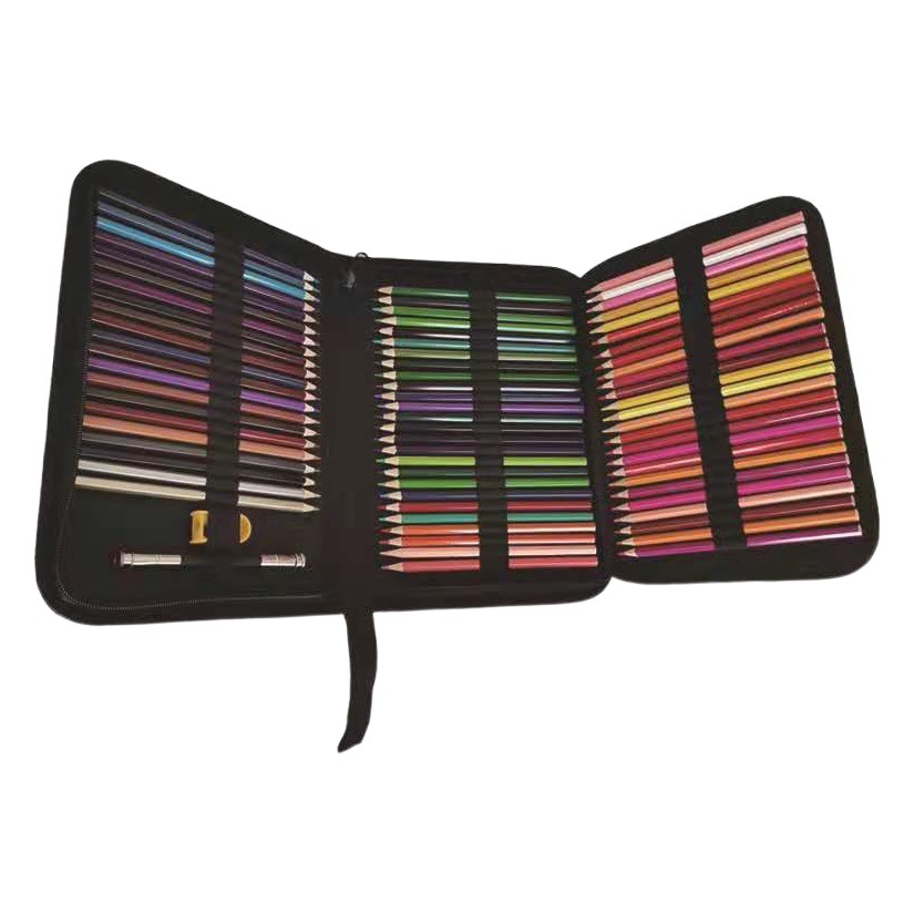 Cross-border Amazon New 72 color pencil hexagonal oily handbag bag suit 72 color pencil