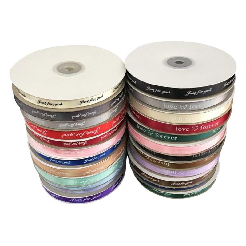 1CM English ribbon flower packaging material floral gift packaging ribbon cake bouquet packaging ribbon wholesale