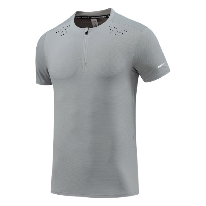 Summer Thin Men's Crewneck Moisture Absorbing Breathable Quick-drying T-running Fitness Sports T-shirt Upper Clothes Loose Knitted Shirt