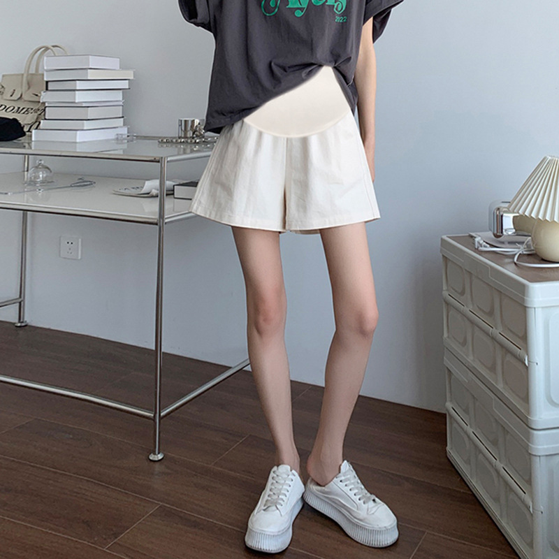 Picture of Maternity Pants, Ice Silk Cotton and Linen Shorts, Wide-Leg Pants, Loose Slimming Look A-Line Cargo Shorts, Casual Sports Outer Wear