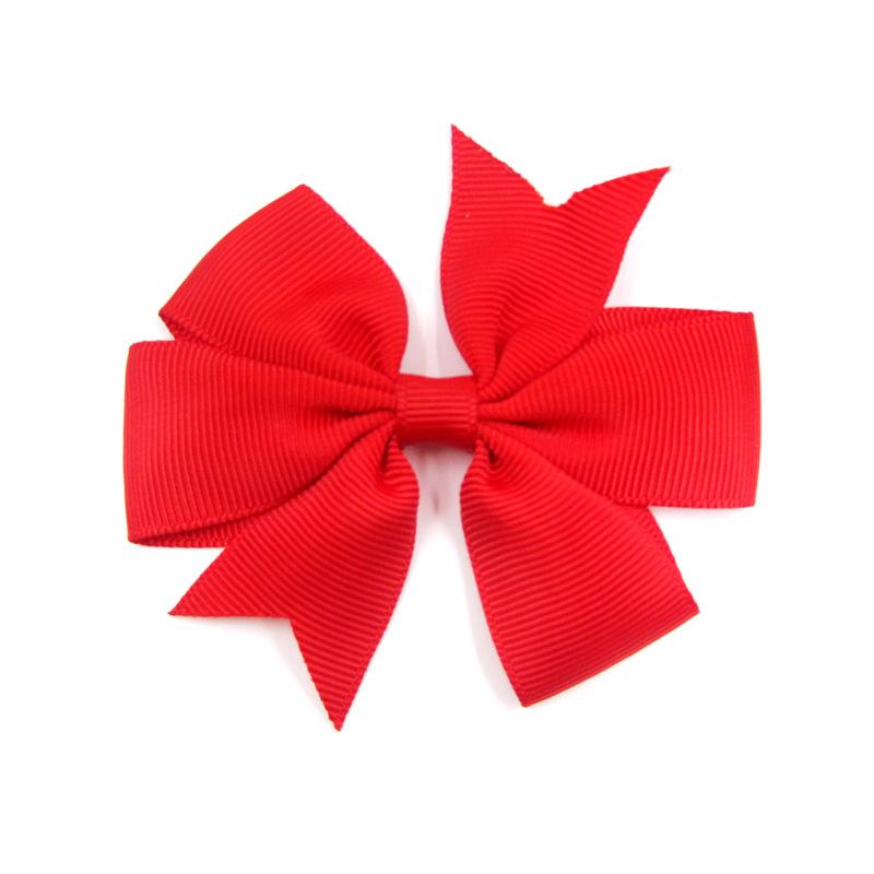 Picture of European and American New Kidsren's Hairpins 8cm Swallowtail Bow Hairpin V-Shaped Ribbed with Bow Hair Accessories Head Flower