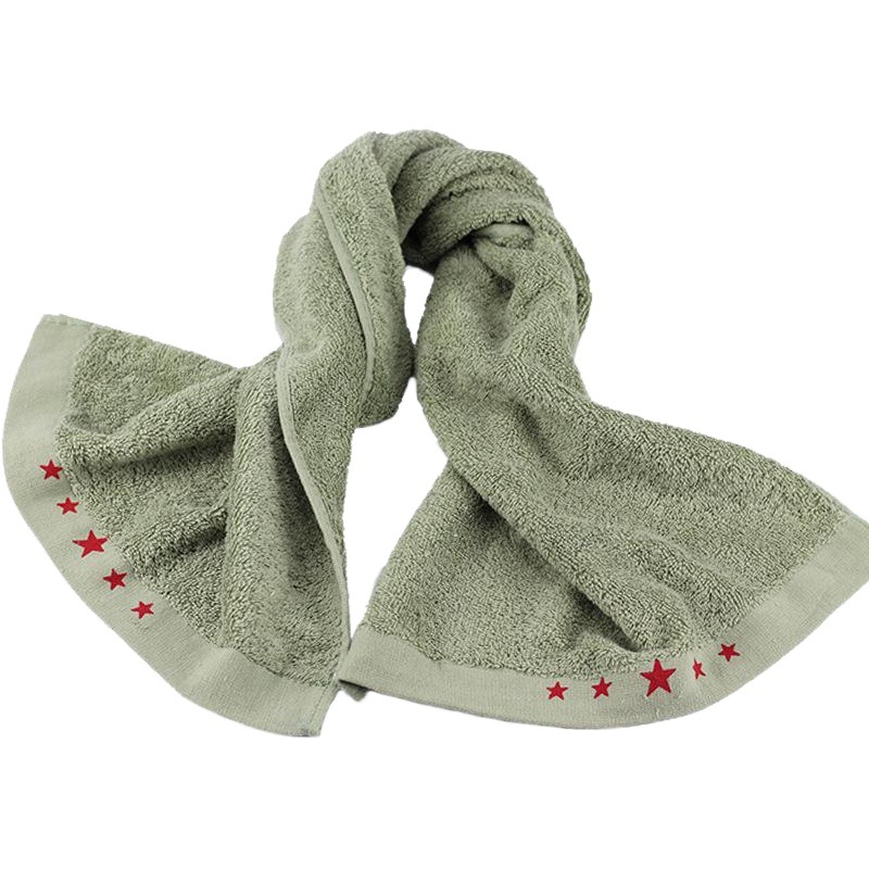 Towel Factory wholesale Army Green towel student military training summer camp five-pointed star towel school group building towel