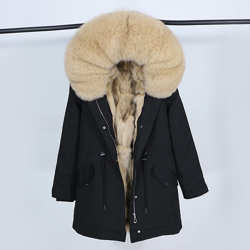 Picture of Parker Women's 2025 New Popular Fur Winter Detachable Fox Fur Liner Mid-Length Fur Outwear for Women