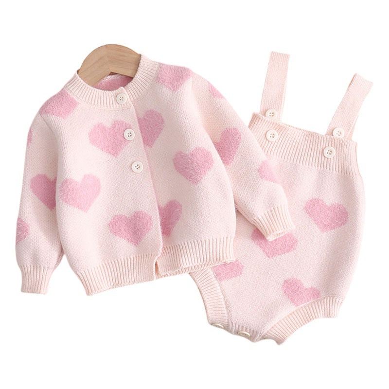 ins Korean Children's Clothing Baby Spring Clothes Knitted Cardigan Sweater Newborn Baby Girl Clothes Spring and Autumn Clothes Crawling Clothes