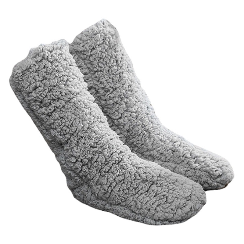 Foot Warm Socks Women's Autumn and Winter fleece-lined Thickened Warm Floor Socks Adult Sleep Sleeping Socks Coral Fleece Moon Socks