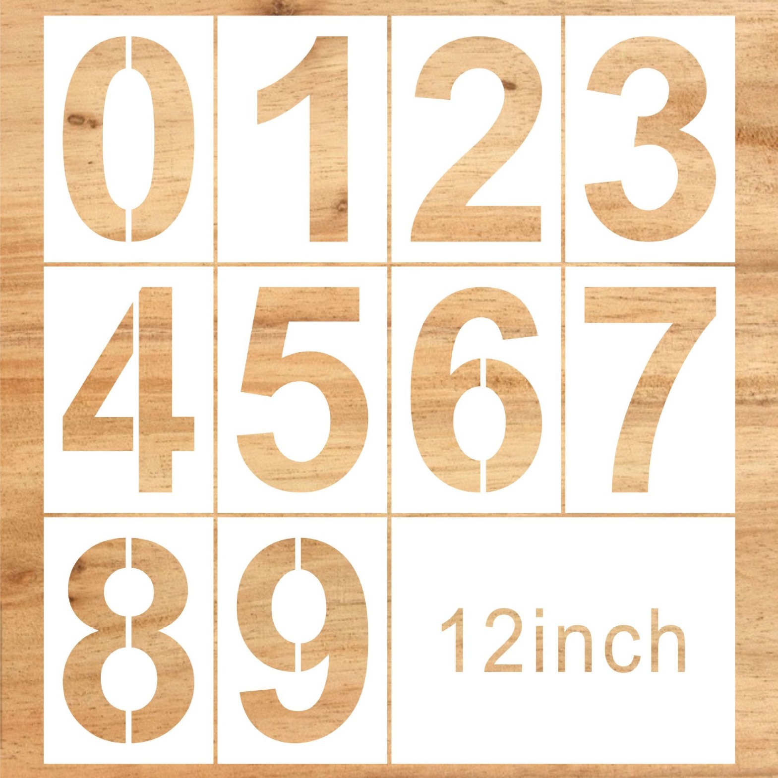 Amazon cross-border 12-inch digital 0-9 hollow spray painting template number painting template