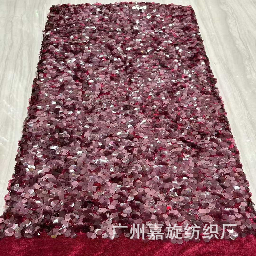 Smooth Texture Velvet Flannel Encrypted Sequin Fabric Haute Couture Wedding Dress Children's Clothing Dress Fabric Velvet Lace