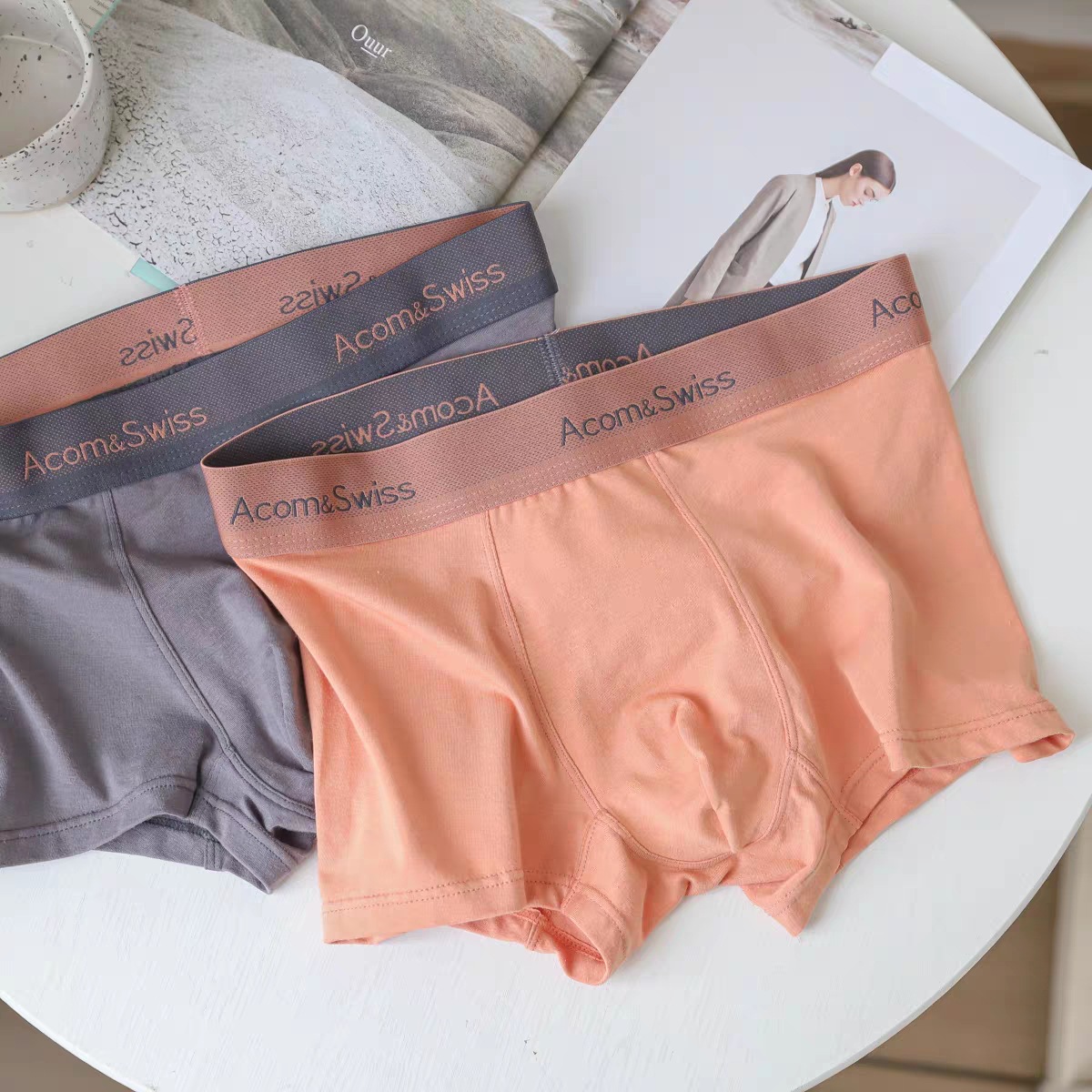Picture of 260kg wearable cotton men's underwear men's cotton plus size graphene antibacterial crotch seamless boxer men's underwear