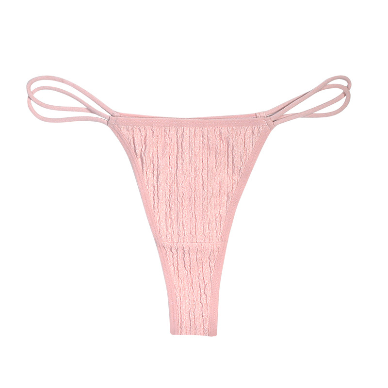 Picture of Cross-border exclusive multi-color multi-size double thin belt low waist thong Europe and the United States new solid color seamless sexy ladies underwear