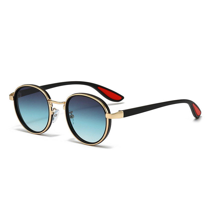 Picture of Cross-Border Retro Casual Gold-Rimmed Round Sunglasses Internet Celebrity Same Style Personalized Hip-Hop Street Style Sunglasses for Men