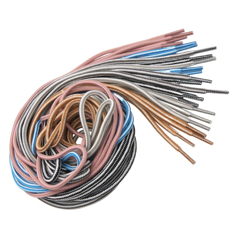Manufacturer Wholesale 4mm Two-Color Round Sports Shoe Laces Sports Outdoor Polyester Round Hat Rope Hiking Shoe Laces