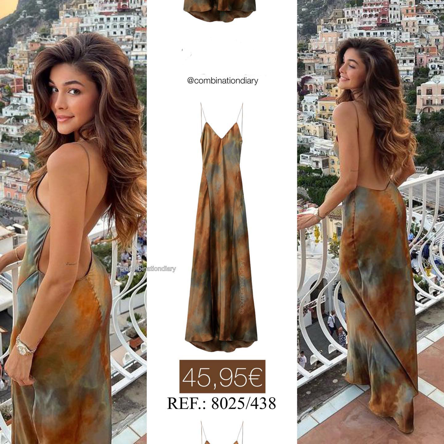 European and American Cross-border 2023 New Women's Elegant Sexy Long Dress V-neck Backless Rainbow Printed Slip Dress