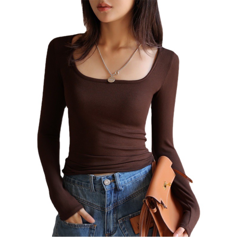 2025 Modal T-Shirt Black Bottoming Shirt for Women, High-Bottom Spring Top with Long Sleeves, Slim Fit, Fresh for Women