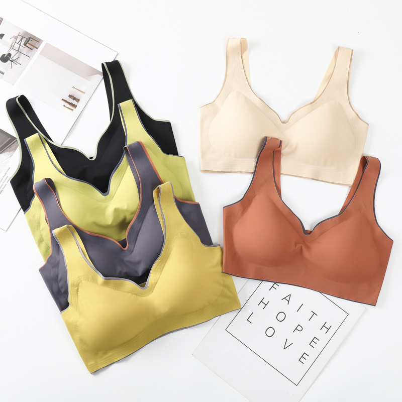 Thai Latex Traceless Sports Underwear Women's Beautiful Back No Steel Ring Small Chest Push-up Auxilum Vest Sleeping Bra