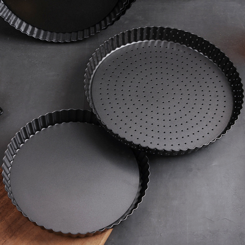 Picture of Lace Cake Mold Round Non-Stick Wavy Edge Live Bottom Mold Chrysanthemum Live Bottom Pie Plate Tart Plate Pizza Plate Baking