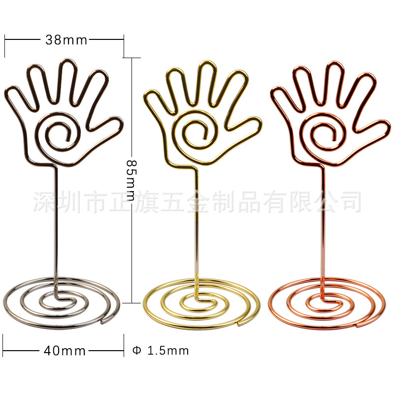 Picture of 85mm heart-shaped business card holder Peacock round wedding seat holder photo holder note holder number plate label message holder