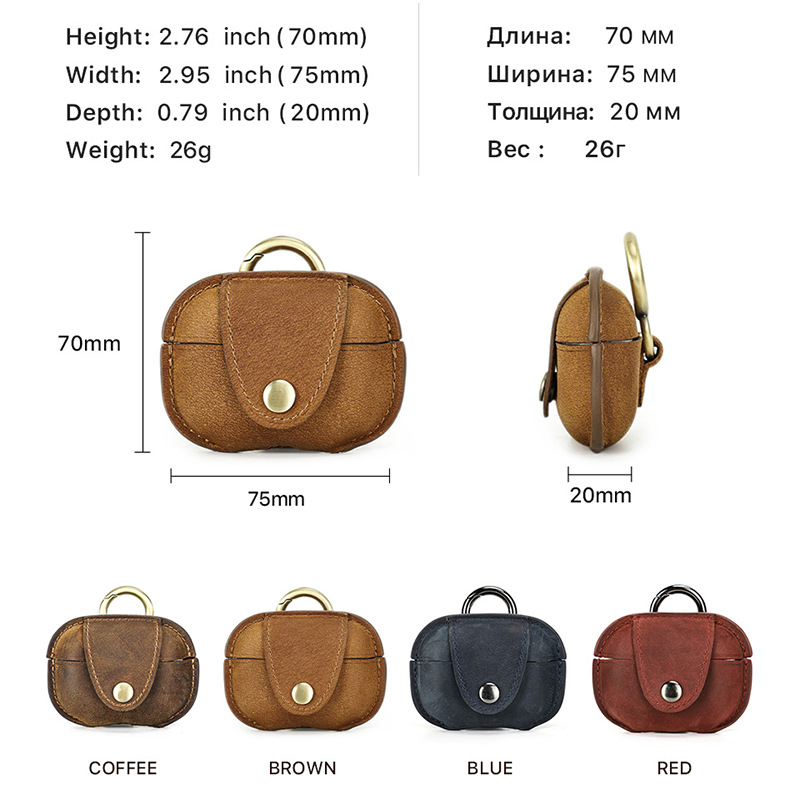 Picture of Suitable for new airpodspro2 leather earphone cover all-inclusive handmade Apple Bluetooth headset protective cover